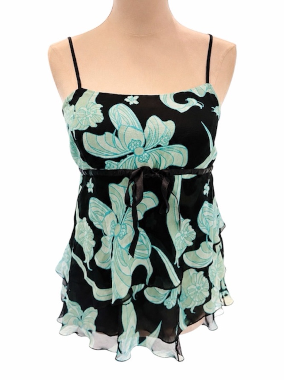 Vintage Y2K Bebe 109% Silk Babydoll Cami Top size women’s medium